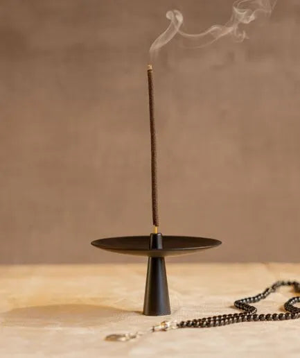Black Plate Incense Holder